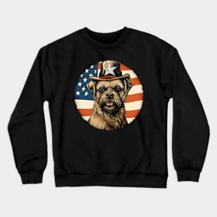 Patriotic Border Terrier Crewneck Sweatshirt